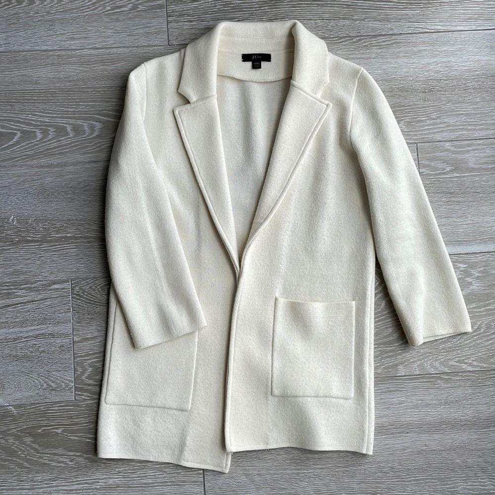 J CREW SWEATER BLAZER - CREAM - XXS
